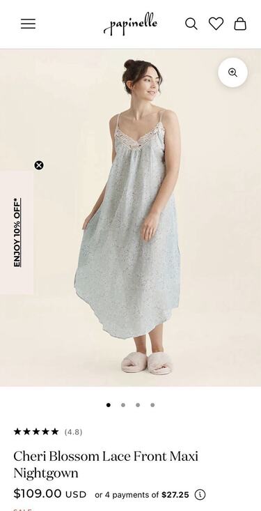 Papinelle Other - Anthropologie Papinelle Cheri Blossom Maxi Nightgown Silk Cotton Large $109